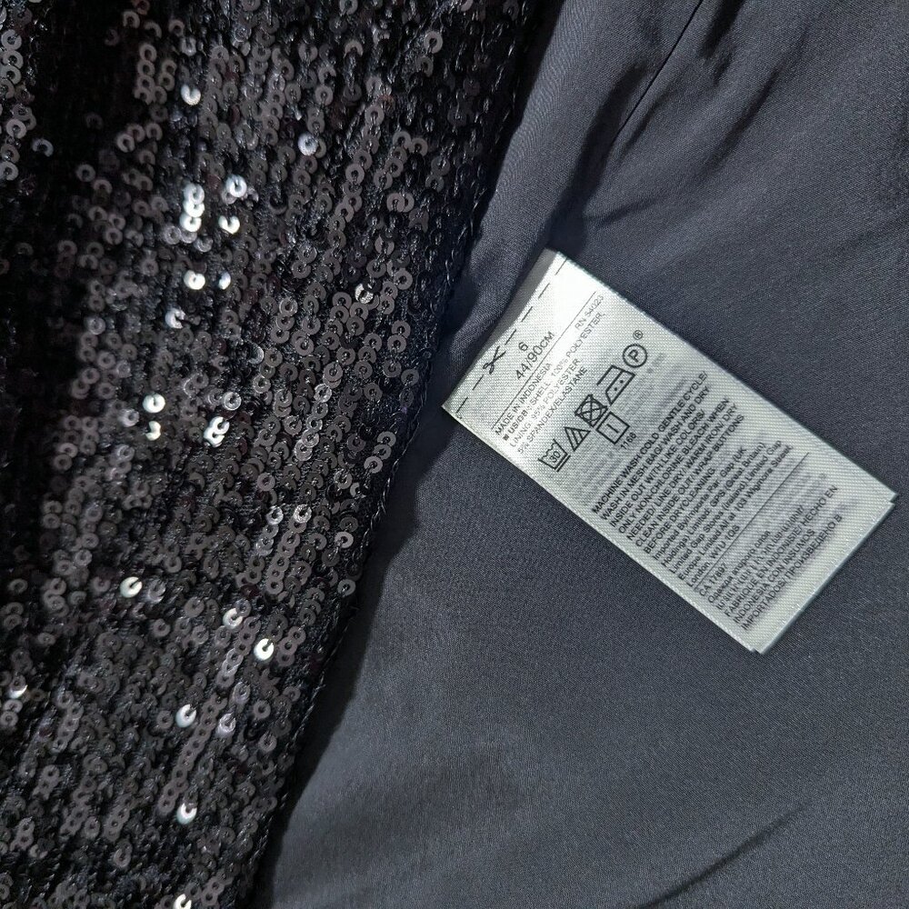 NWOT Banana Republic Soft Sequin Blazer Jacket, Black, Size 6 - Picture 11 of 15